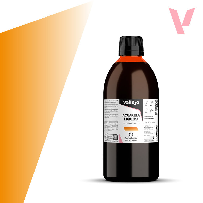 Acuarela Líquida Marrón Dorado 500 ml - Bellas Artes