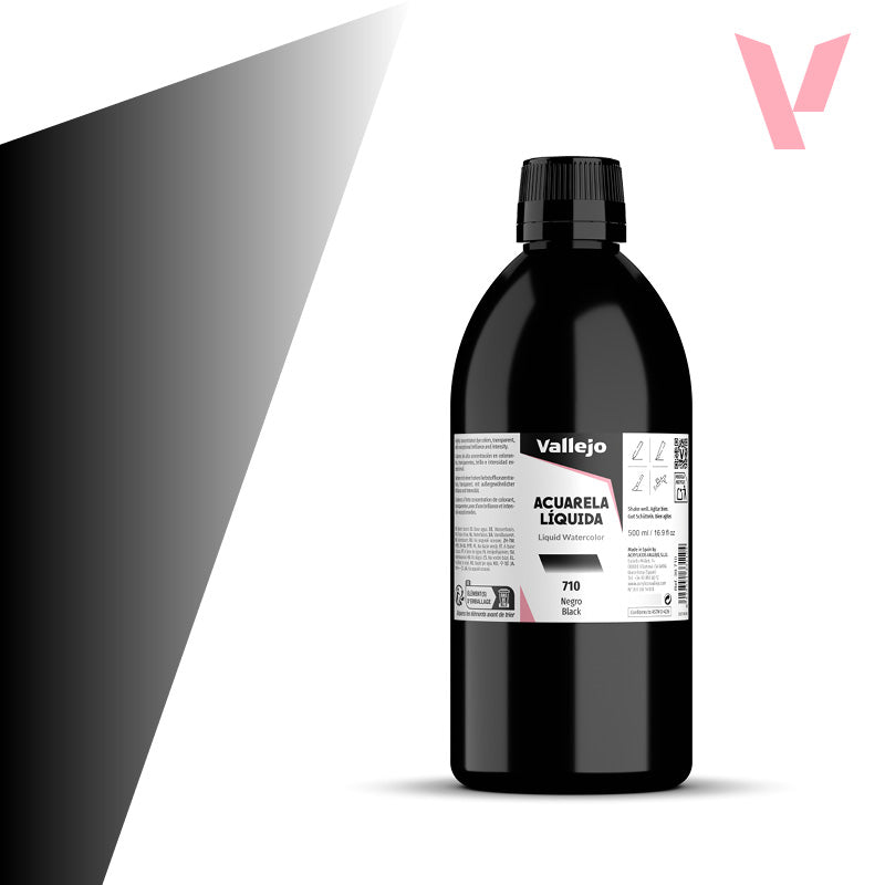 Acuarela Líquida Negro 500 ml - Bellas Artes