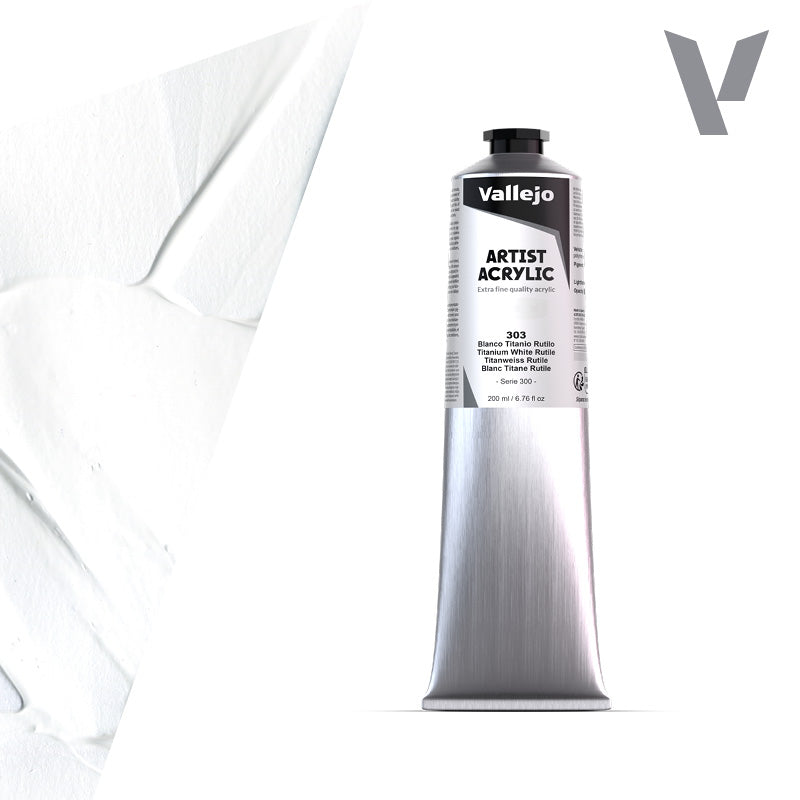 Pintura Acrílica Blanco Titanio Rutilo 200 ml - Bellas Artes