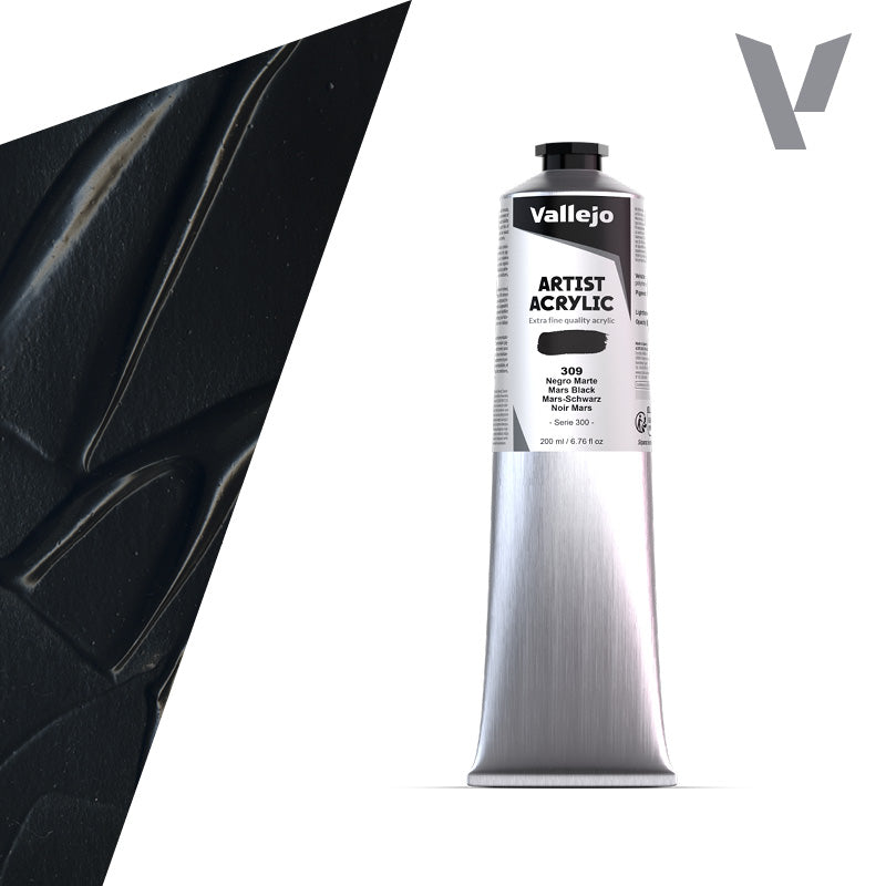Pintura Acrílica Negro Marte 200 ml - Bellas Artes