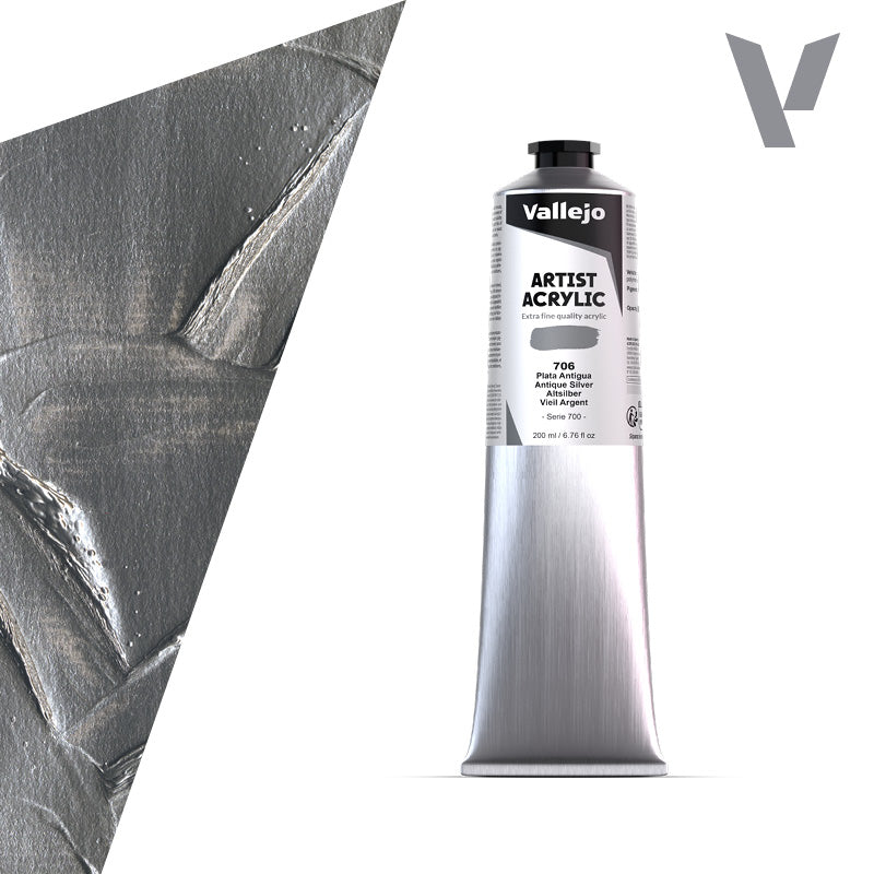 Pintura Acrílica Plata Antigua 200 ml - Bellas Artes