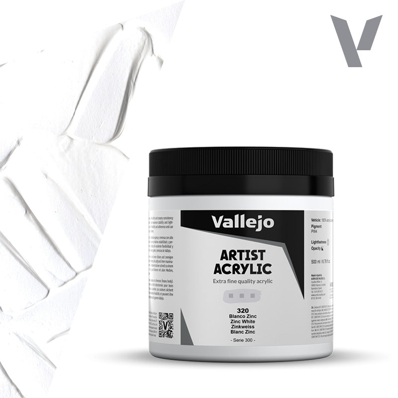 Pintura Acrílica Blanco Zinc 500 ml - Bellas Artes