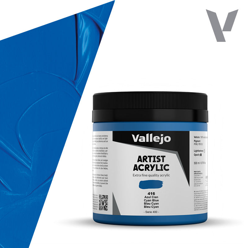 Pintura Acrílica Azul Cyan 500 ml - Bellas Artes