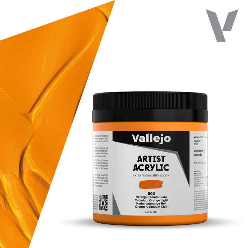 Pintura Acrílica Naranja Cadmio Claro 500 ml - Bellas Artes
