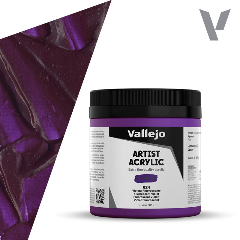 Pintura Acrílica Violeta Fluorescente 500 ml - Bellas Artes