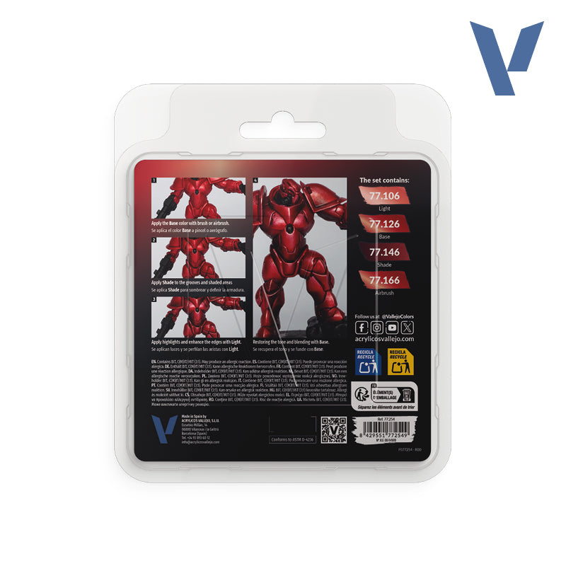 Set Rojo Rubí - 4 pinturas metálicas para miniaturas (1)