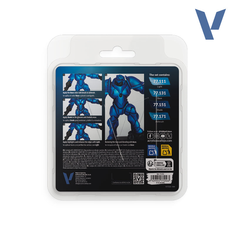 Set Azul Zafiro - 4 pinturas metálicas para miniaturas (1)