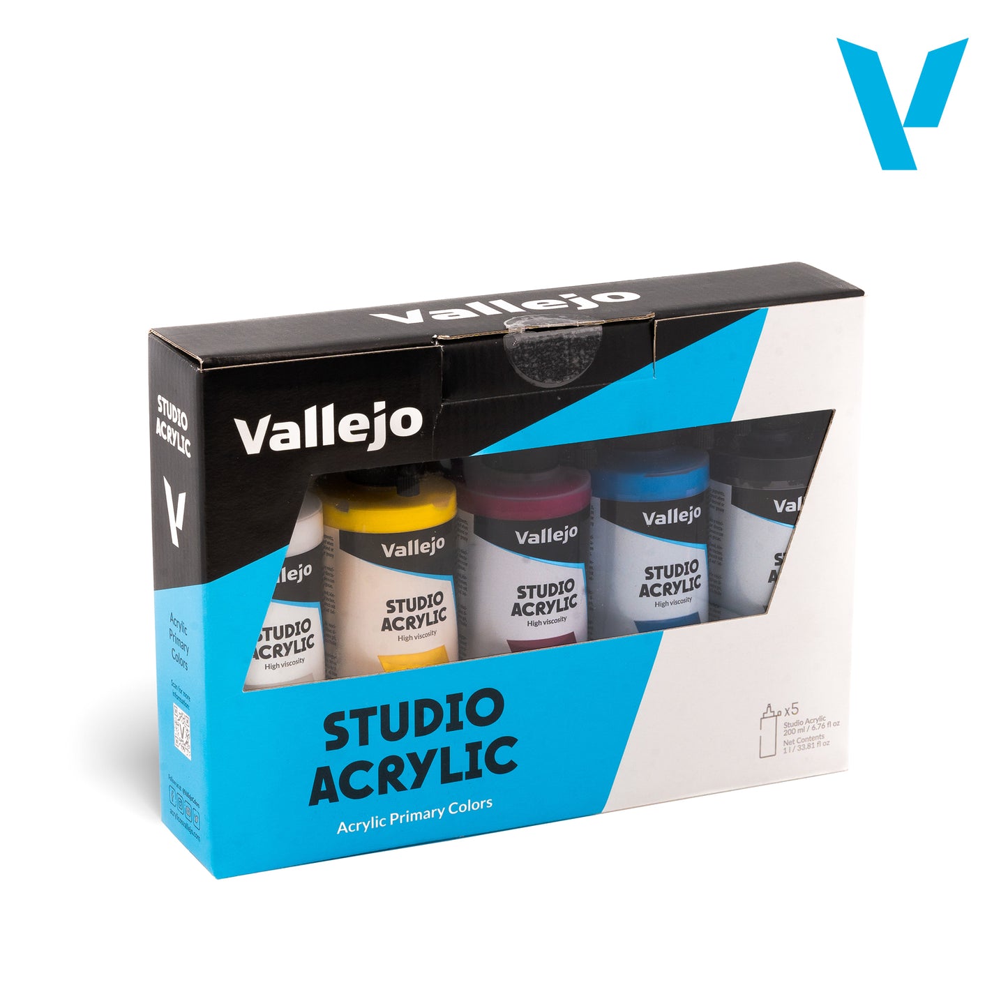 Set de 5 Colores Primarios para Bellas Artes 200 ml - Studio Acrylic