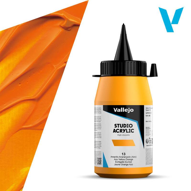 Pintura Acrílica Amarillo Anaranjado (Azo) 500 ml - Bellas Artes