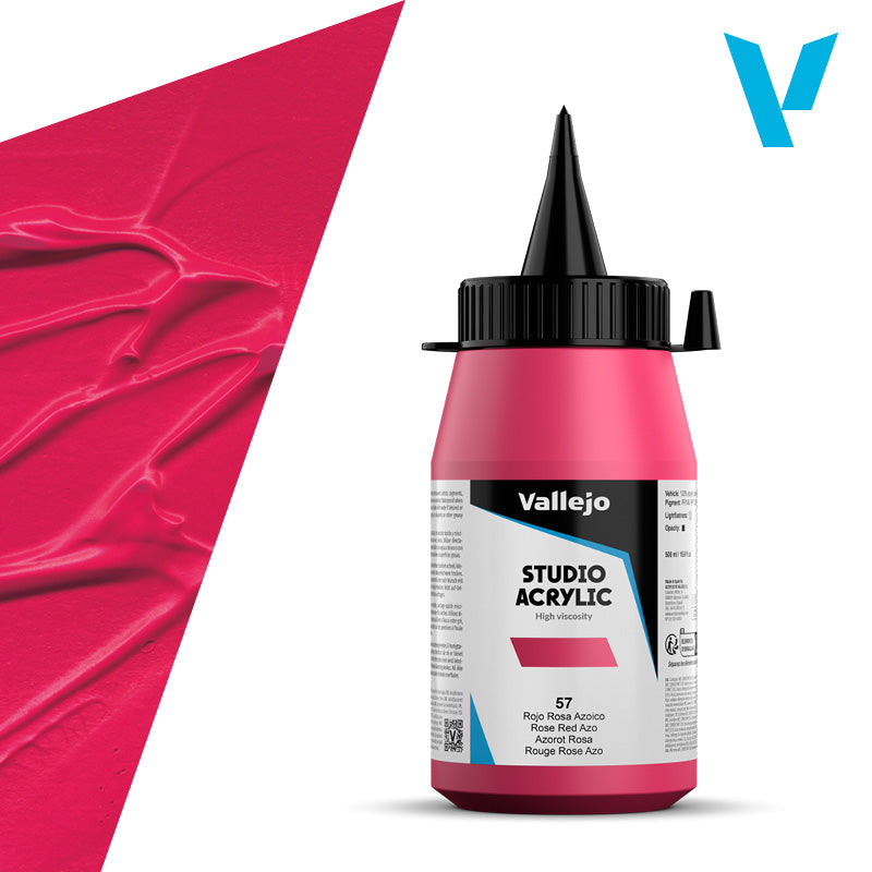 Pintura Acrílica Rojo Rosa Azoico 500 ml - Bellas Artes