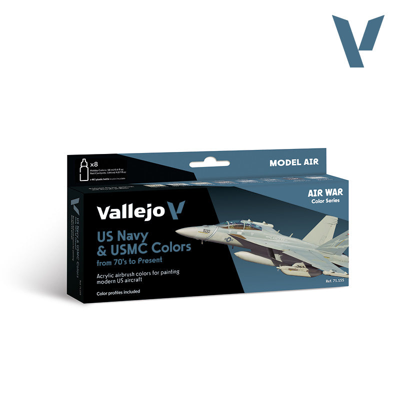 Set de 8 pinturas para aviones US Navy y USMC desde los años 70