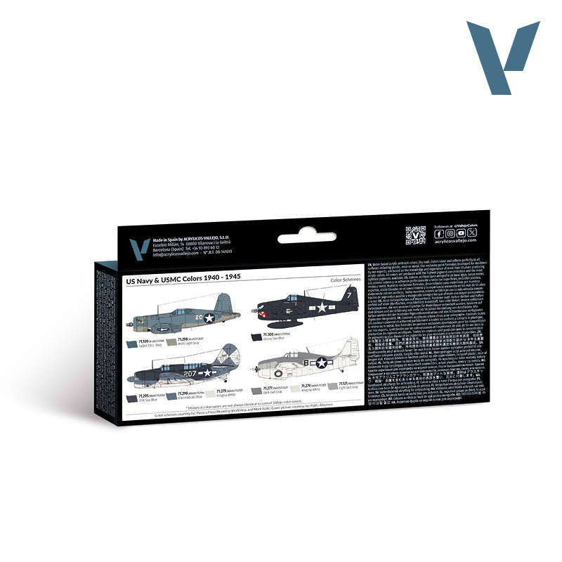 Set de 8 pinturas para aviones US Navy y USMC de la WWII (1)