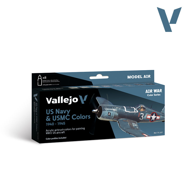 Set de 8 pinturas para aviones US Navy y USMC de la WWII