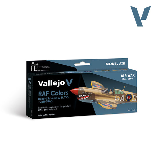 Set de 8 pinturas para aviones RAF en desierto y Mediterráneo 1940-1945