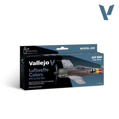 Set de 8 pinturas para camuflajes Luftwaffe de 1941 al final de la guerra
