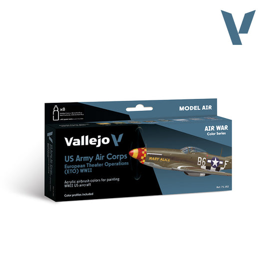 Set de 8 pinturas para aviones US Army Air Corps en Europa