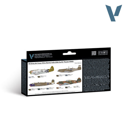 Set de 8 pinturas para aviones US Army Air Corps en China-Burma-India y Pacífico (1)