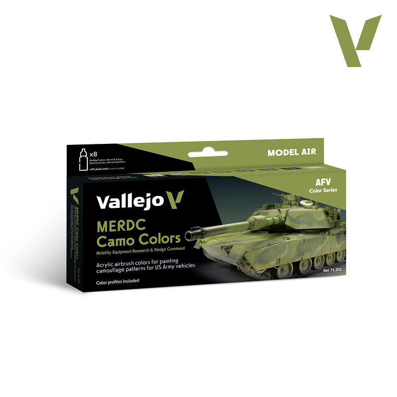 Set de 8 pinturas para camuflajes MERDC de vehículos estadounidenses