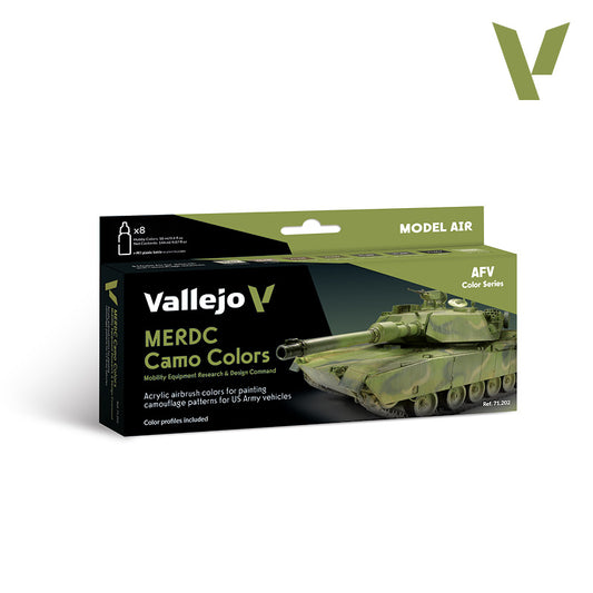 Set de 8 pinturas para camuflajes MERDC de vehículos estadounidenses