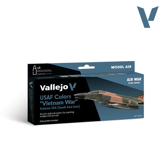 Set de 8 pinturas para aviones USAF de la Guerra de Vietnam