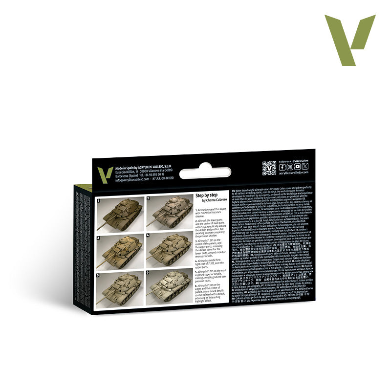 Set de 6 pinturas para vehículos modernos estadounidenses en desierto (1)