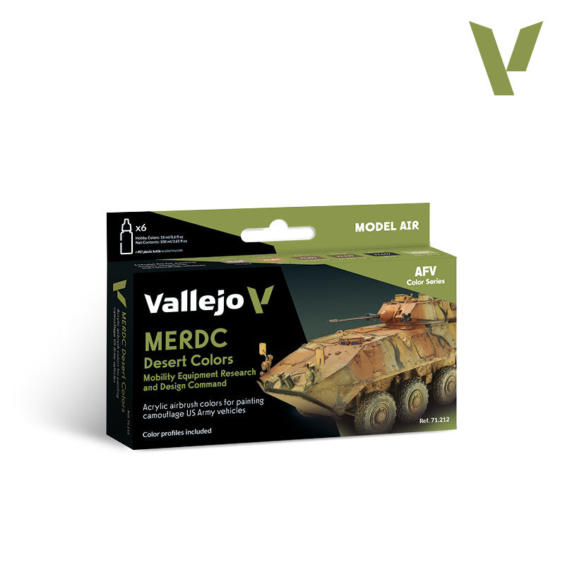Set de 6 pinturas para camuflajes MERDC Desert