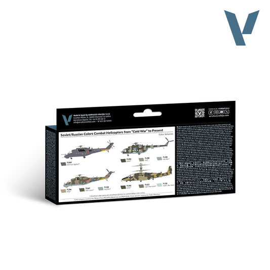 Set de 8 pinturas para helicópteros de combate soviéticos y rusos (1)