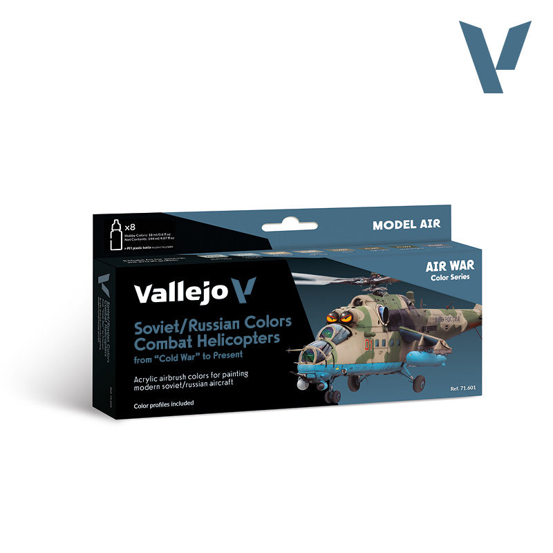 Set de 8 pinturas para helicópteros de combate soviéticos y rusos