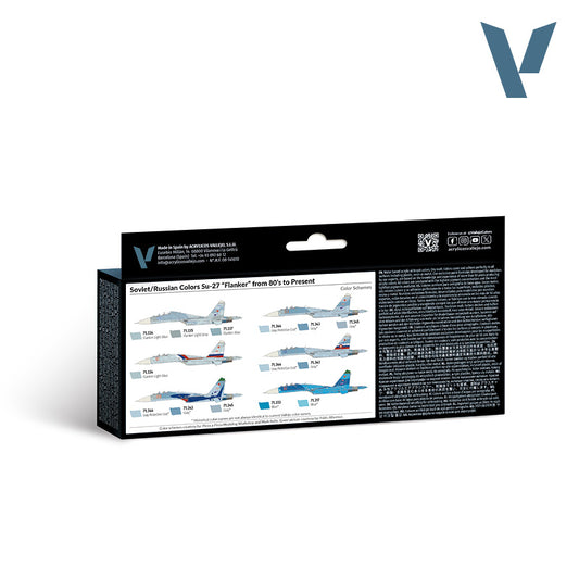 Set de 8 pinturas para Sukhoi Su-27 Flanker soviéticos y rusos (1)