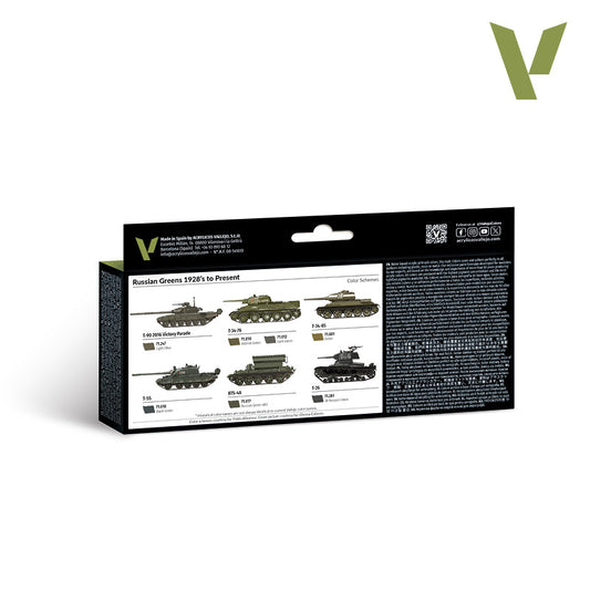 Set de 8 pinturas verdes para vehículos soviéticos y rusos (1)