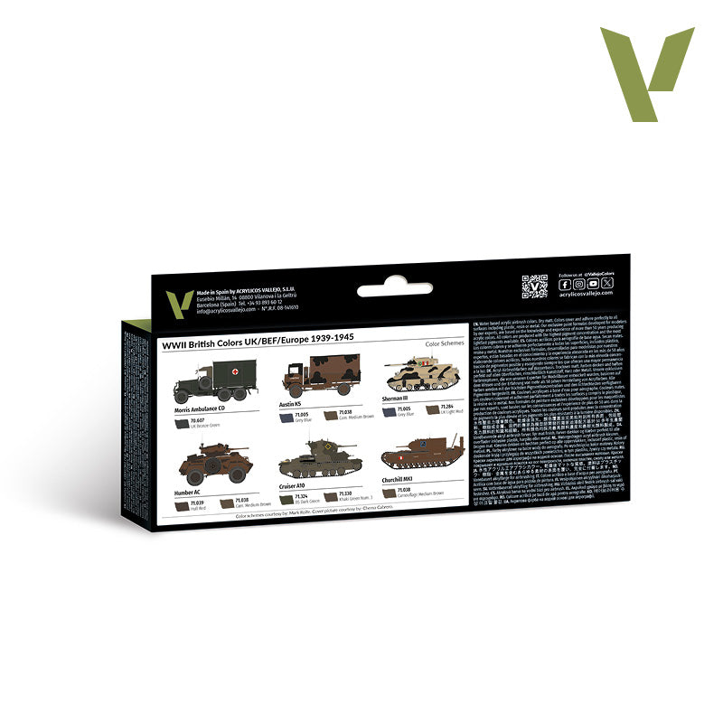 Set de 8 pinturas para vehículos británicos de la WWII 1939-1945 (1)