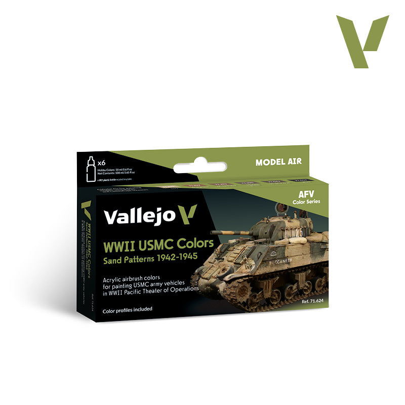 Set de 6 pinturas para camuflajes USMC Sand Patterns 1942-1945
