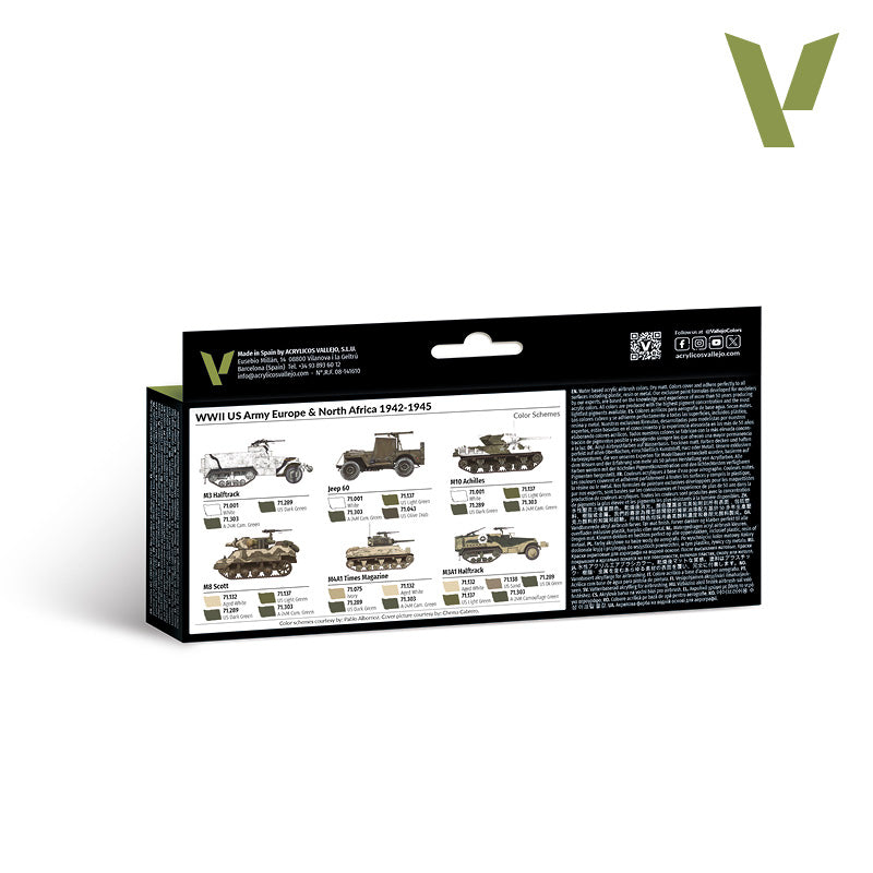 Set de 8 pinturas para vehículos US Army en Europa y Norte de África 1942-1945 (1)