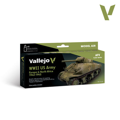 Set de 8 pinturas para vehículos US Army en Europa y Norte de África 1942-1945