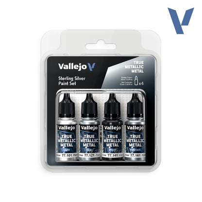 Set Plata de Ley - 4 pinturas metálicas para miniaturas