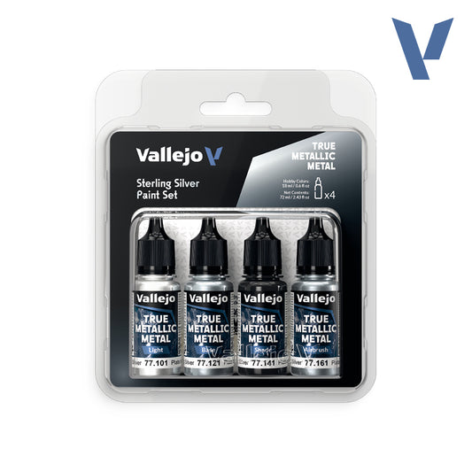 Set Plata de Ley - 4 pinturas metálicas para miniaturas