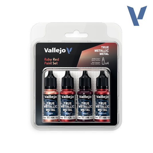 Set Rojo Rubí - 4 pinturas metálicas para miniaturas