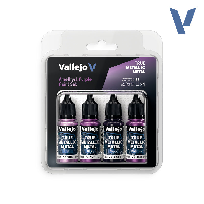 Set Púrpura Amatista - 4 pinturas metálicas para miniaturas