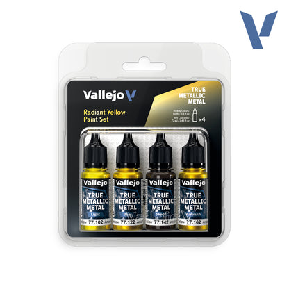 Set Amarillo Radiante - 4 pinturas metálicas para miniaturas