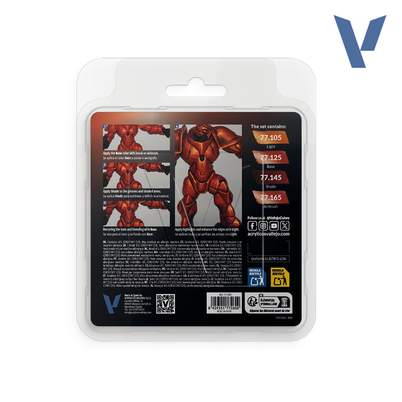 Set Rojo Forjado - 4 pinturas metálicas para miniaturas (1)