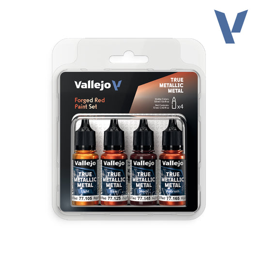 Set Rojo Forjado - 4 pinturas metálicas para miniaturas