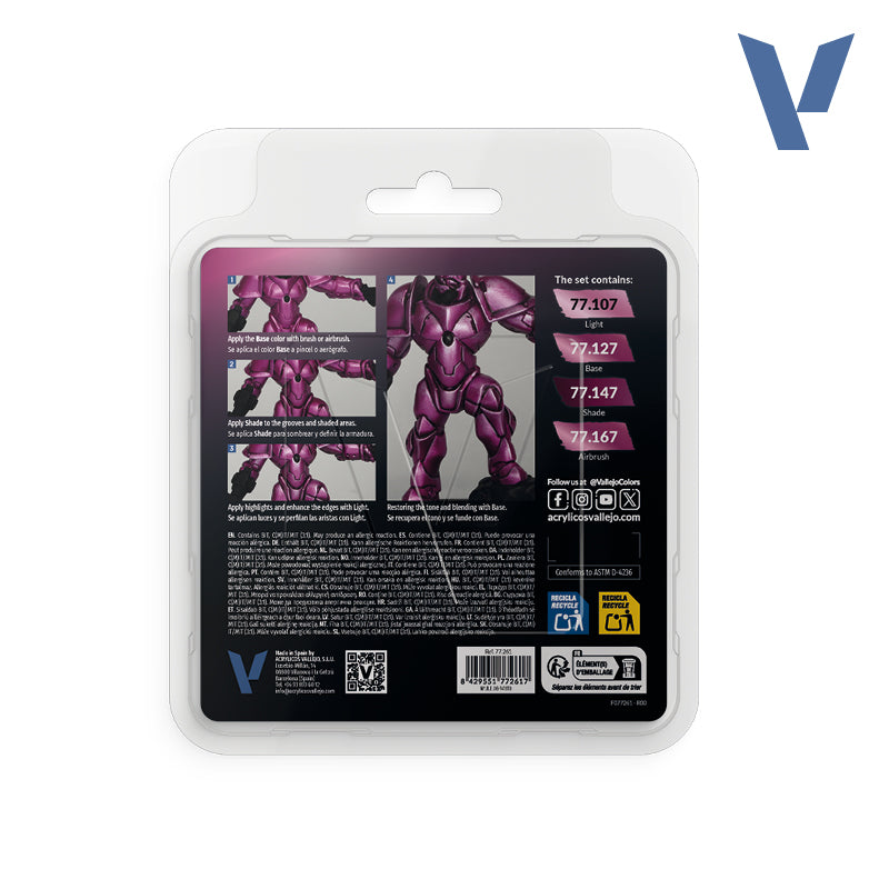 Set Magenta Carmesí - 4 pinturas metálicas para miniaturas (1)