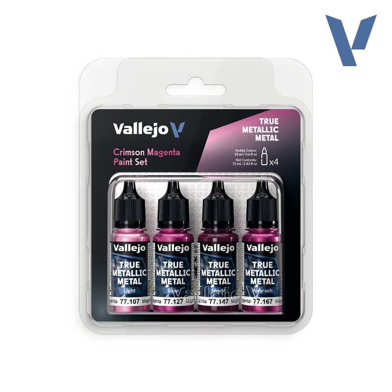 Set Magenta Carmesí - 4 pinturas metálicas para miniaturas
