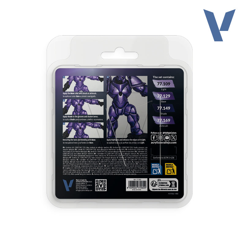 Set Violeta Celestial - 4 pinturas metálicas para miniaturas (1)