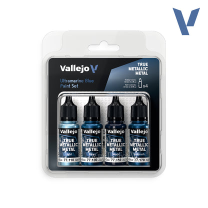 Set Azul Ultramar - 4 pinturas metálicas para miniaturas