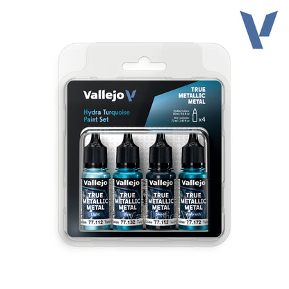 Set Turquesa Hidra - 4 pinturas metálicas para miniaturas