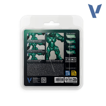 Set Verde Escarabajo - 4 pinturas metálicas para miniaturas (1)