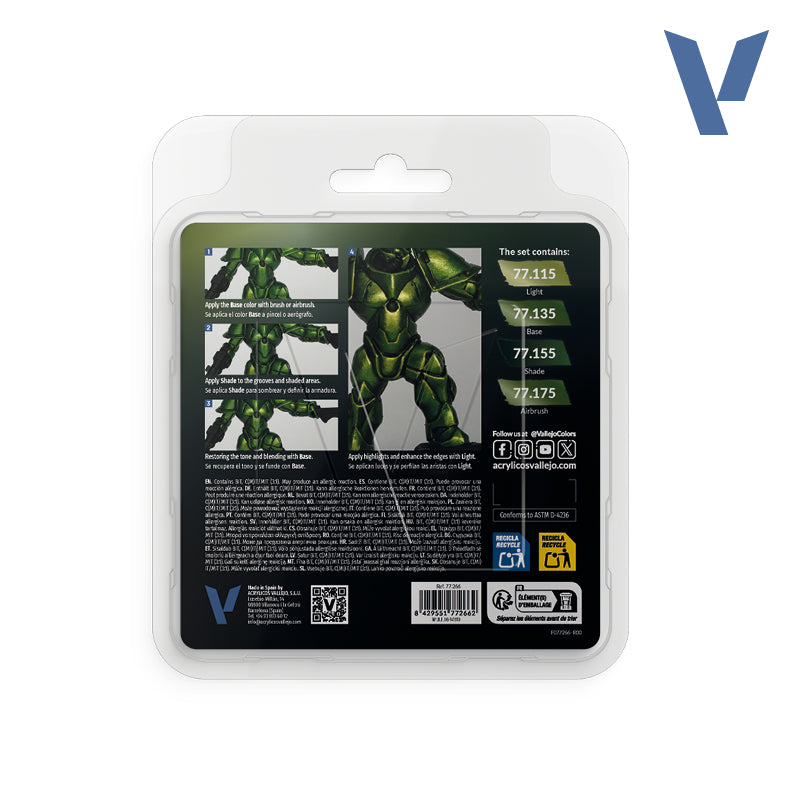 Set Verde Ámbar - 4 pinturas metálicas para miniaturas (1)