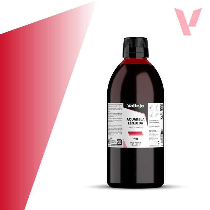 Acuarela Líquida Rojo Intenso 500 ml - Bellas Artes