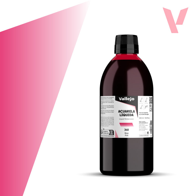 Acuarela Líquida Rosa 500 ml - Bellas Artes